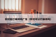 农村能打麻将吗广东（农村可以打麻将吗）