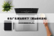 亲友广东潮汕麻将下（潮汕麻将游戏）